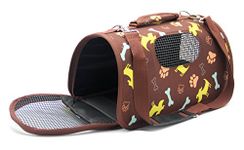 BPS BPS-5637M Fabric Carrier Bag for Pets Dogs Cats Animals Carriers 3 Sizes S/M/L to Choose From (M, Brown)