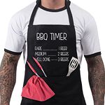 Bang Tidy Clothing Funny BBQ Apron Novelty Aprons Cooking Gifts for Men 100% Cotton 2 Pockets - BBQ Timer