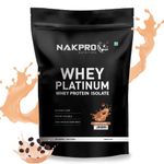 NAKPRO Platinum Whey Protein Isolate | 28g Protein, 6.36g BCAA | Easy Mixing, Low Carbs, Easy Digesting Whey Protein Supplement Powder (1 Kg, Coffee)