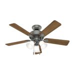 Hunter Fan Company 50882 Swanson Indoor Ceiling Fan with L ED Lights and Pull Chain Control, 44", Matte Silver