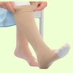 Jobst 114507 UlcerCare Non-Zippered Unisex Open Toe Knee Highs - Size- 4X-Large with 2 Liners and 1 stocking, Color- Beige