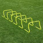 FORZA Speed Training/Agility Hurdles [Pack of 6] | 3 Sizes - 6in, 9in Or 12in | Multi Sports Equipment | Fitness Agility Set | Fluro Yellow Training Equipment (12")