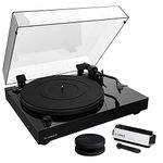 Fluance RT82 Reference High Fidelity Vinyl Turntable Record Player with Ortofon OM 10 Cartridge, Speed Control Motor, Record Weight, 3 in 1 Stylus and Record Cleaning Vinyl Accessory Kit