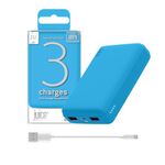 Juice 3 Charges Power Bank Portable Charger for Apple iPhone, Samsung, Huawei, Microsoft, Oppo, Sony - XR Blu