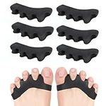 3 Pairs Gel Toe Separators, Bunion Correctors Toe Straightener for Correct Toes, Toe Spacers, Hammer Toe Corrector for Relaxing Toes, Bunion Relief, Toe Alignment, Yoga, Both for Women Men (Black)