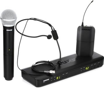 Shure BLX1288/P31 UHF Wireless Microphone System - Perfect for Church, Karaoke, Stage, Vocals - 14-Hour Battery Life, 100m Range | Includes Handheld & Headset Mics, Dual Channel Receiver | H10 Band