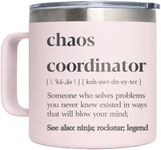 KLUBI Chaos Coordinator Gifts for Women Pink Tumbler With Straw 14oz Chaos Coordinator Tumbler Boss Day Gifts Coffee Mugs for Women Office Gifts for Women Secret Santa Gifts for Women Best Boss Mug