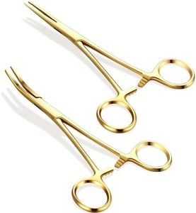 MedTool Kelly Forceps/Clamps STR and CVD Medical Veterinary, Nurse, Dissection, Hemostats, Locking Forceps, Dog Pulling Hair, Fishing, Gold, 5.5""