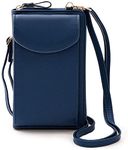 Cell Phone Purse, PU Leather Crossbody Bag Small Crossbody Bag Shoulder Bag Handbag Clutch Phone Pockets for Women Wallet Purse- Dark Blue