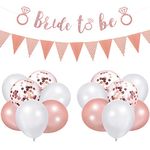 16Pcs Hen Party Decoration Set, Includes 1 Bride To Be Letter Banner, 1 Triangular Banner, 14 Latex Ballons, Bride To Be Banner Balloons Decoration Set for Bridal Shower Wedding Hen Night Party Decor