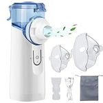 Cinlinso Portable Rechargeable Inhaler Machine,Cool Steam Inhaler for Kids and Adults,Super Silent Mini Mist Set,Adjustable Atomization Rate,Suit for Travel and Home Use,with Mouthpiece and 2 Masks