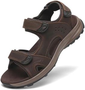 FLARUT Men's Sport Sandals Outdoor Hiking Sandal Open Toe Walking Sandals for Summer Beach Water Shoes(Dark Brown-c,42)