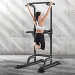 SogesHome Pull Up Bar Dip Station Dip Stand Power Tower Adjustable Height Multi-Functional Home Strength Training Fitness Workout Station, NSD-CA-PSBB005