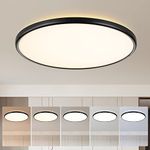 TALOYA 18 Inch Black Flush Mount Led Ceiling Light Fixture for Living Room Dining Room Kids Room 36W Ultra-Thin 5CCT-in-1 Round Surface Mounted Fixture Brightness Dimmable Equivs to 260W