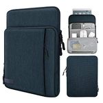 MoKo 9-11 Inch Tablet Sleeve Bag Carrying Case with Storage Pockets Fits New 11-inch iPad Pro M4/iPad Air M2 2024, iPad Air 5/4 10.9, iPad Pro 11, iPad 10/9/8th 10.9/10.2, Tab S8/S9 11, Indigo