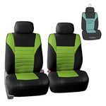 FH GROUP FB068102 Premium 3D Air Mesh Seat Covers Pair Set (Airbag Compatible) w. Gift, Green/Black Color- Fit Most Car, Truck, SUV, or Van