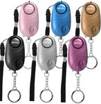 6Pack Personal Alarm Siren Emergency Self Defense Security with LED Lights Safety Alarm for Women Kids and Elders(Multicolored)