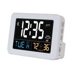 AcuRite 13040 Intelli-Time Alarm Clock with USB Charger, Indoor Temperature and Humidity