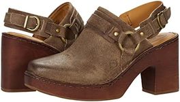 BORN Womens Hudson Leather Slingback Clogs Taupe 10 Medium (B,M)