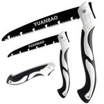 YUANBAO Folding Pruning Saw, 7"+10" Long Blade Hand Saw Kit, Pruning Saw with 3-Side Razor Teeth and Removal Tank, Handsaw for Wood Working, Camping, Gardening and Carpentry