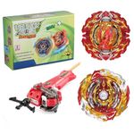 Netoke Gyro Burst Spinning Top Set, 4D Metal Fusion Fighting Spinning Top, With Battling Launcher Gift Set, Youth Fighting Games Competition Toy, Modelle:B-172+B-191-2