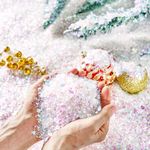 JOYIN 12 oz/320g Christmas Twinkles Snow, Plastic Artificial Snowflakes for Christmas Tree Decoration, Bling Snow Scenes, Xmas Party Favors Decor, Holiday Supplies, Winter Displays, Fake Snow Crafts