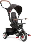 Radio Flyer Premium Stroll 'N Trike, Black Baby Trike for Ages 1-5 Years, Premium Baby Tricycle