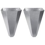 Holdly Medium Size Chicken Cone Galvanized Steel Poultry Restraining Cone for Chicken,for Large Layers, Broilers, Turkeys Up to 8 Pounds Flat-Back Poultry Killing Cone (2)