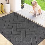 FCSDETAIL Dirt Trapper Indoor Door Mat 80 x 120 cm, Machine Washable Entrance Rug, Super Absorbent Dog Doormat, Non-slip Inside Floor Mat for Entryway, Muddy Shoes & Paws