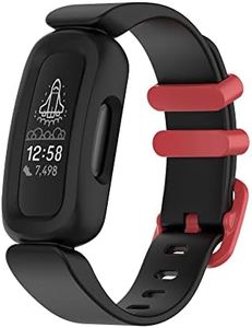 T Tersely Sport Band Strap for Fitbit ACE 3/Fitbit inspire 2 for Kids (2021), Soft TPU Silicone Replacement Bands Fitness Sports Strap for Fitbit ACE3 Activity Tracker - Black/Red