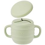 Simka Rose Silicone Snack Cups for Toddlers - Spill Proof Baby Snack Container with Lid for Easy Travel - Unique 3 Flap Design to Control Messes - Wide for Easy Access and Handles for Toddler Eating