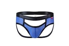 Swbreety Men's Jockstrap Elastic Waistband Underwear Gym Workout Jock Straps Blue