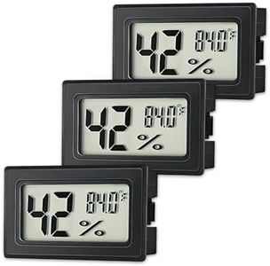 Hydrometer and Indoor Hygrometer Humidity Meter with Digital Thermometer,Large Humidor 3 Pack Hygrometer Mini Digital Greenhouse, Closet, Greenhouses in Fahrenheit (℉) Hermit Arab Accessories