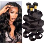 Huarisi Body Wave 3 Bundles (20 22 24 inch), Brazilian Human Hair Body Wave Weaves, 10A Unprocessed Wavy Virgin Hair Bundles Real Hair Extensions for Black Women Sew in Double Weft