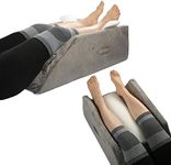 WDBBYL Elevation Wedge Pillow for Double Legs,Wide U-Shaped Groove Design with Etra Insert Pad,Ankle Knee Support Cushion for Injure,Foot Rest,Edema Reduce,3 Handles,Washable Velour Cover,Deep Gray
