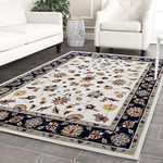 AKVARI RUGS Handmade Tuffted Blended Pure Woollen Thick Persian Carpet for Living Room, Bedroom & Hall with 1 inch Thickness Size 5 x 7 feet (150X210 Cm) Multi