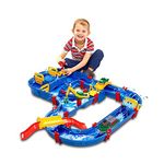 Kids Water Table | Colourful Water Play Table with Working Canal System, Lifting Crane, Bridges, Boat, and Car Toy | Ages 3+