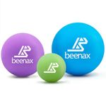 Beenax Lacrosse Massage Ball (Set of 3) - Trigger Point, Myofascial Release, Plantar Fasciitis, Deep Tissue, Yoga, Pilates, Rehab, Physio - Shoulders, Neck, Back, Foot, Body