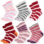 CityComfort Womens Fluffy Calf Length Socks, Cosy Soft Loungewear Pack of 5 or 6 - Womens Gifts (Multi Random)