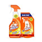 Mr Muscle Kitchen Cleaner Spray (450 Ml + 425 Ml Pouch) (875 Ml) || Suitable for all Kitchen Surfaces, Gas Stove, Countertop, Tiles, Chimney and Sink || Kills 99.9% Germs