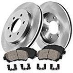 Callahan Front Replacement Brake Disc Rotors and Ceramic Brake Pads + Hardware Brake Kit For Hyundai Entourage Kia Sedona 6 Lug