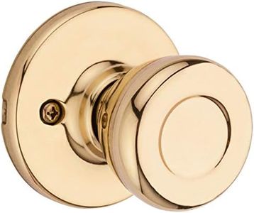 Kwikset Tylo Dummy Door Knob, Single Sided Handle for Closets, French Double Doors, and Pantry, Polished Brass Non-Turning Interior Push/Pull Door Knob, 1 Count (Pack of 1)