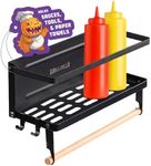 Grillzilla - Grill Armory - Magnetic Grill Caddy - BBQ Shelf Organizer and Tool Holder - Strong Magnetic Shelf for Gas Grills, Refrigerators, Ovens and More