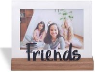 GEGUTON - Picture Frame with Friends Theme - Frames for 4" x 6" Photos, Steel & Wooden Decoration Items for Home, Gifts for Mom & Dad - Love Collection - Black & White