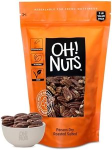 Pecans | Dry Roasted Salted | 2 lb | Oil-Free, All Natural Pecans | Packed in New York Zip-Seal Bag for Exceptional Freshness by Oh Nuts