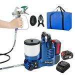 1.2L Portable Airless Paint Sprayer, 500W Rechargeable Paint Spraying Machine, 6-Speed Adjustable/Flow Rate is 1.1L/Min/Maximum Pressure 15Mpa, with 1*Battery, 1*Toolbox