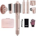 7MAGIC 7 in 1 Hair Styler & Hair Dryer Brush, 110,000 RPM High-Speed Blow Dryer with Negative Ions for Frizz-Free Styling Fast Drying Curling Volumizing Straightening, Hot Air Styler with Travel Case