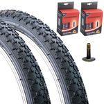 Vandorm Set of Bicycle Tyres 20 x 2.125 (57-406) Comp 3 Black BMX Tires with Schrader Valve Inner Tubes (Pack of 2)