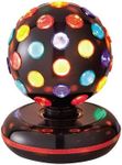 Global Gizmos 45830 6” Rotating Disco Ball/Kids Disco Light/Mains Operated/Multi-Coloured Lights/Great for Parties & Playrooms/Black Colour