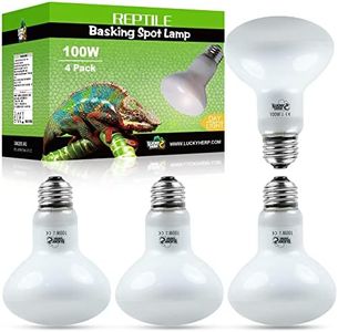 LUCKY HERP 4 Pack 100W Reptile Heat Lamp Bulb (2nd Gen), Amphibian Basking Light Bulb, Reptile Daylight Bulb for Turtle, Bearded Dragon, Lizard Heating Use